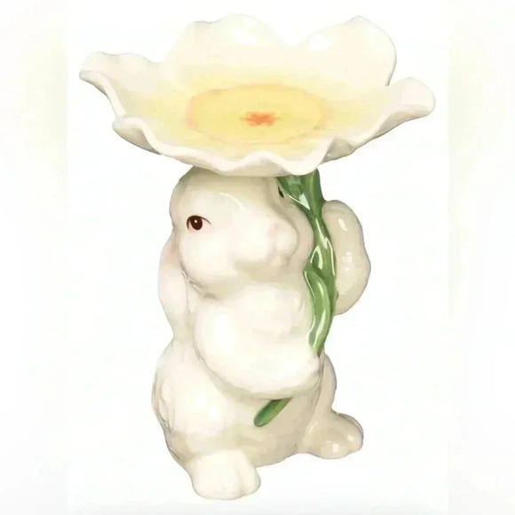 Cosmos 10590 Fine Porcelain Bunny Candy/Candle Holder,‎  Easter - Picture 1 of 7
